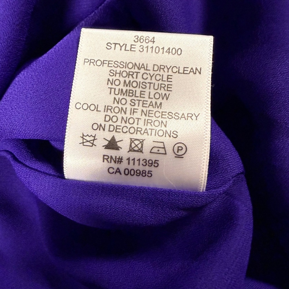 Tory Burch Purple Ruffle Pintuck Sleeveless Sheath Dress Size 6 - Picture 10 of 12
